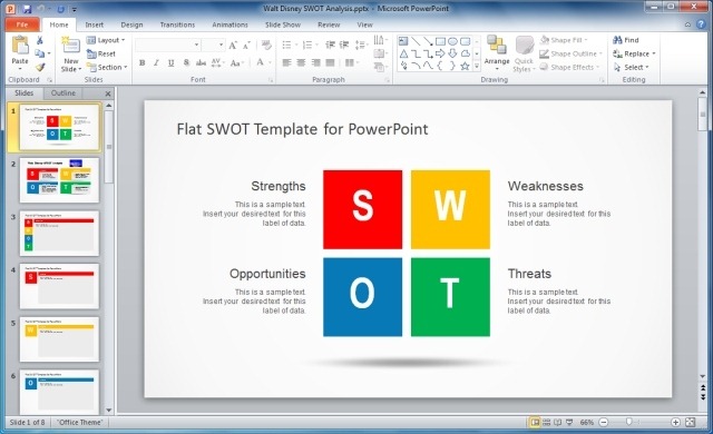 Flat SWOT Template For PowerPoint Flat SWOT Template For PowerPoint