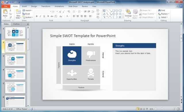 Simple SWOT Template For PowerPoint Simple SWOT Template For PowerPoint